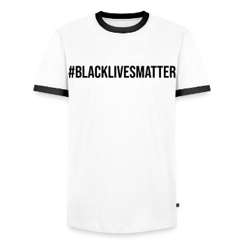 Hashtag Black Lives Matter - Männer Kontrast-T-Shirt - Weiß/Schwarz - Vorne - AI Model Female 172 light (172cm) & AI Model Male 178 dark (178cm)