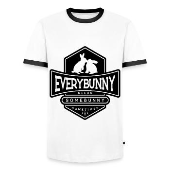 Chaque lapin a besoin d’un câlin de lapin Noir - T-shirt contrasté Homme - blanc/noir - Devant - AI Model Female 172 light (172cm) & AI Model Male 178 dark (178cm)