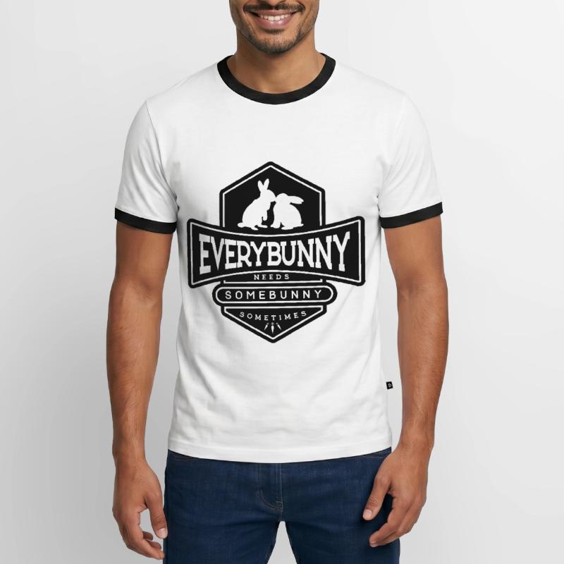 Every rabbit needs a rabbit cuddle Black Men's Ringer Shirt