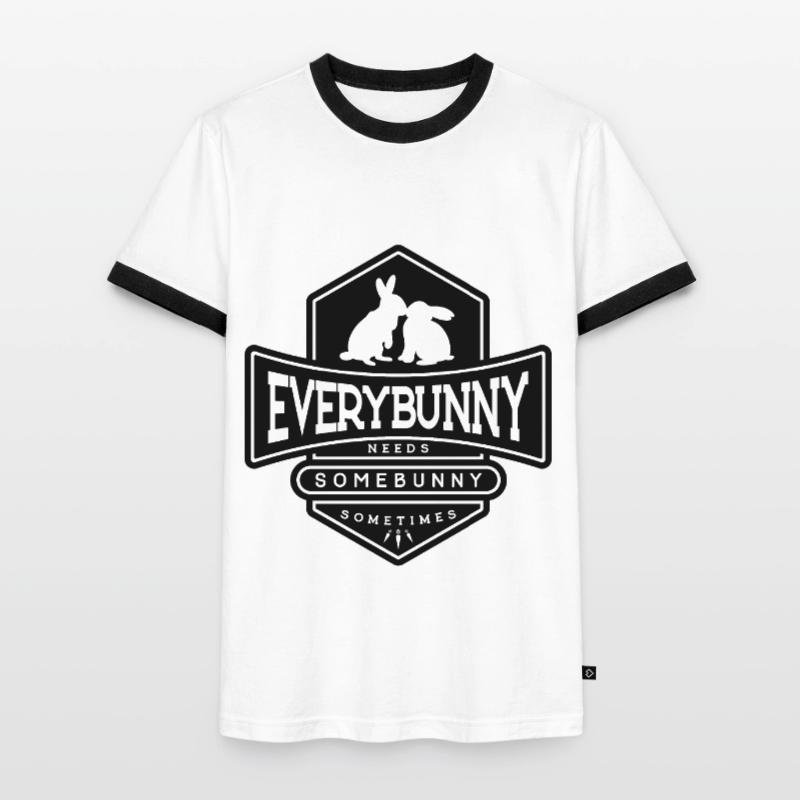 Every rabbit needs a rabbit cuddle Black Men's Ringer Shirt