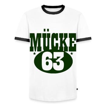 Mücke63 - Männer Kontrast-T-Shirt - Weiß/Schwarz - Vorne - AI Model Female 172 light (172cm) & AI Model Male 178 dark (178cm)