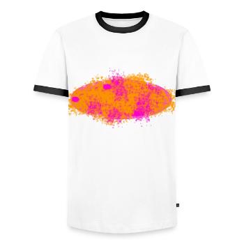 Splash orange pink - Männer Kontrast-T-Shirt - Weiß/Schwarz - Vorne - AI Model Female 172 light (172cm) & AI Model Male 178 dark (178cm)