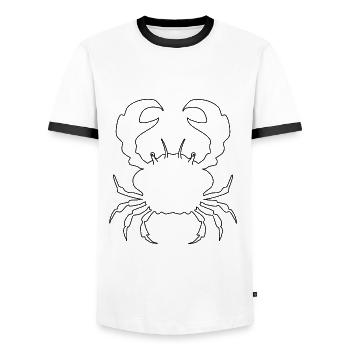 Krebs - Männer Kontrast-T-Shirt - Weiß/Schwarz - Vorne - AI Model Female 172 light (172cm) & AI Model Male 178 dark (178cm)