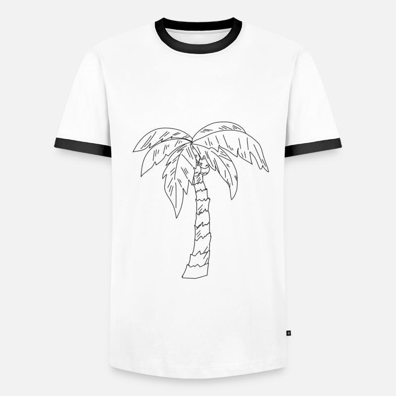 Palm Tree Drawing - Men's Ringer Shirt - white/black