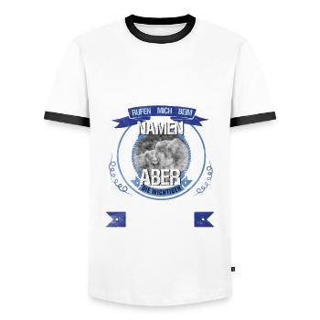 Die wichtigen nennen mich Opa - Männer Kontrast-T-Shirt - Weiß/Schwarz - Vorne - AI Model Female 172 light (172cm) & AI Model Male 178 dark (178cm)