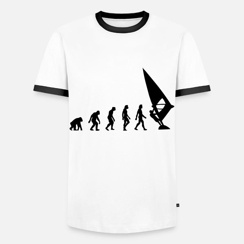 The Evolution of Windsurfing - Men's Ringer Shirt - white/black