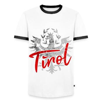 Tirol Tiroler Adler Wappen Retro - Männer Kontrast-T-Shirt - Weiß/Schwarz - Vorne - AI Model Female 172 light (172cm) & AI Model Male 178 dark (178cm)
