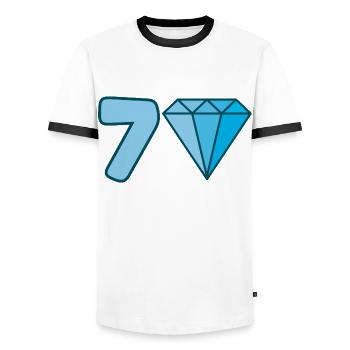 Diamant du 70e anniversaire - T-shirt contrasté Homme - blanc/noir - Devant - AI Model Female 172 light (172cm) & AI Model Male 178 dark (178cm)