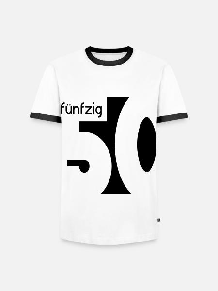 50. Geburtstag - Männer Kontrast-T-Shirt - Weiß/Schwarz