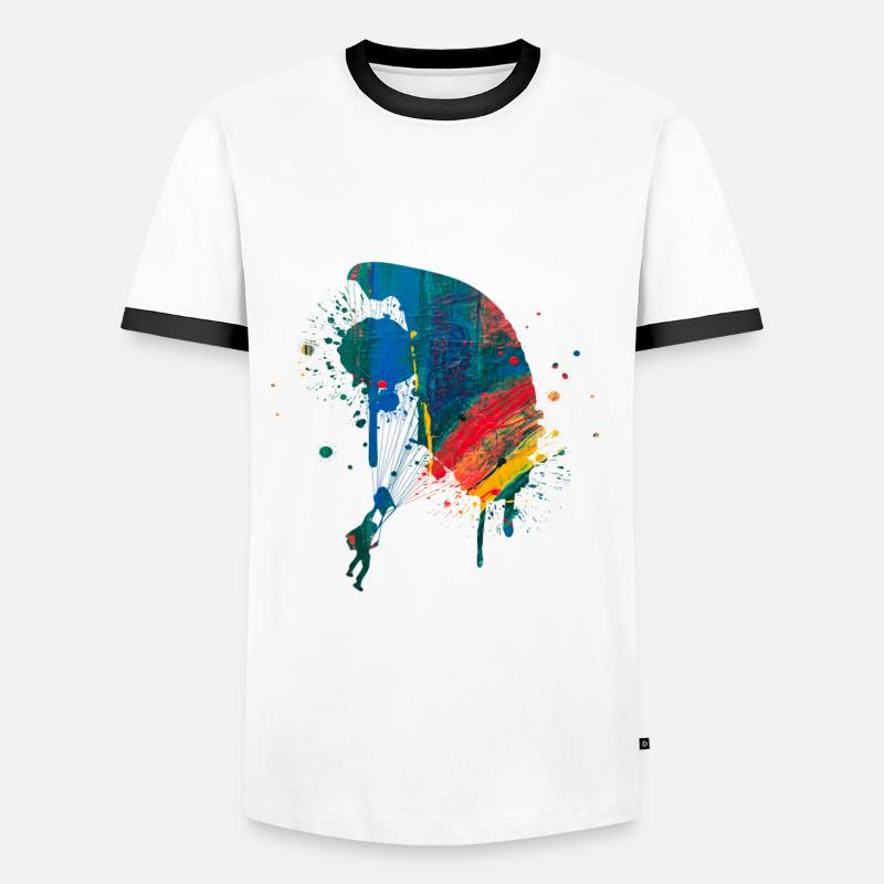 Fallschirm - Männer Kontrast-T-Shirt - Weiß/Schwarz