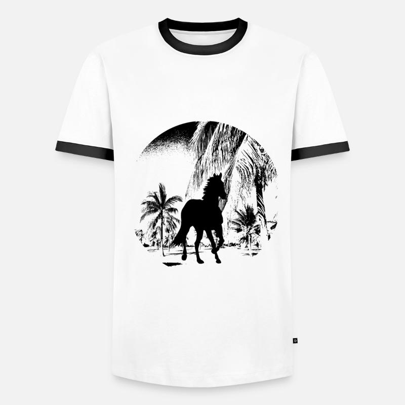 Pferd Pferde Geschenk - Männer Kontrast-T-Shirt - Weiß/Schwarz