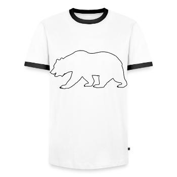 Bear Drawing - Men's Ringer Shirt - white/black - Front - AI Model Female 172 light (172cm) & AI Model Male 178 dark (178cm)