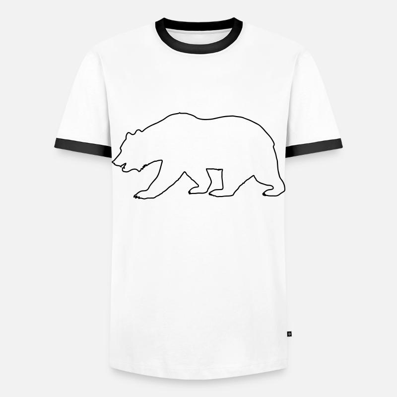 Bear Drawing - Men's Ringer Shirt - white/black
