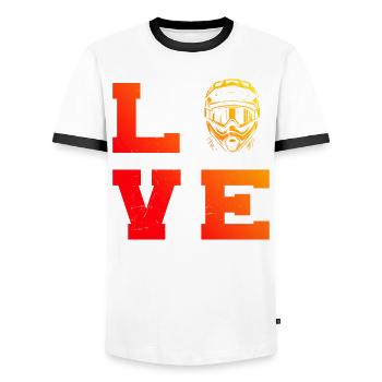 Cyclisme Cyclisme Hommes VTT Vététistes - T-shirt contrasté Homme - blanc/noir - Devant - AI Model Female 172 light (172cm) & AI Model Male 178 dark (178cm)