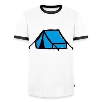 Tente - T-shirt contrasté Homme - blanc/noir - Devant - AI Model Female 172 light (172cm) & AI Model Male 178 dark (178cm)