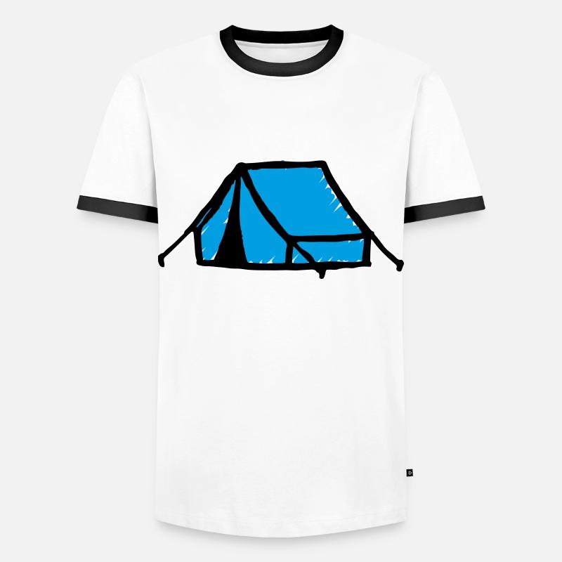Zelt - Männer Kontrast-T-Shirt - Weiß/Schwarz