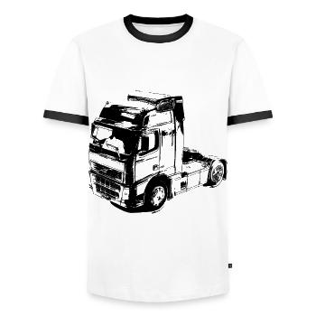 Truck truck driver tractor ci'ar'wka un camion - Men's Ringer Shirt - white/black - Front - AI Model Female 172 light (172cm) & AI Model Male 178 dark (178cm)