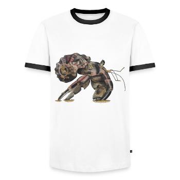 Bernard-l’ermite Sp - T-shirt contrasté Homme - blanc/noir - Devant - AI Model Female 172 light (172cm) & AI Model Male 178 dark (178cm)