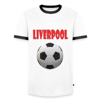 Liverpool Design - Männer Kontrast-T-Shirt - Weiß/Schwarz - Vorne - AI Model Female 172 light (172cm) & AI Model Male 178 dark (178cm)