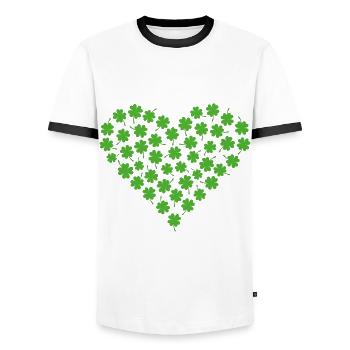 Heart of Luck - St. Patrick es Day - Männer Kontrast-T-Shirt - Weiß/Schwarz - Vorne - AI Model Female 172 light (172cm) & AI Model Male 178 dark (178cm)
