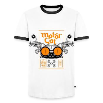 MOTORCAT 02 - T-shirt contrasté Homme - blanc/noir - Devant - AI Model Female 172 light (172cm) & AI Model Male 178 dark (178cm)