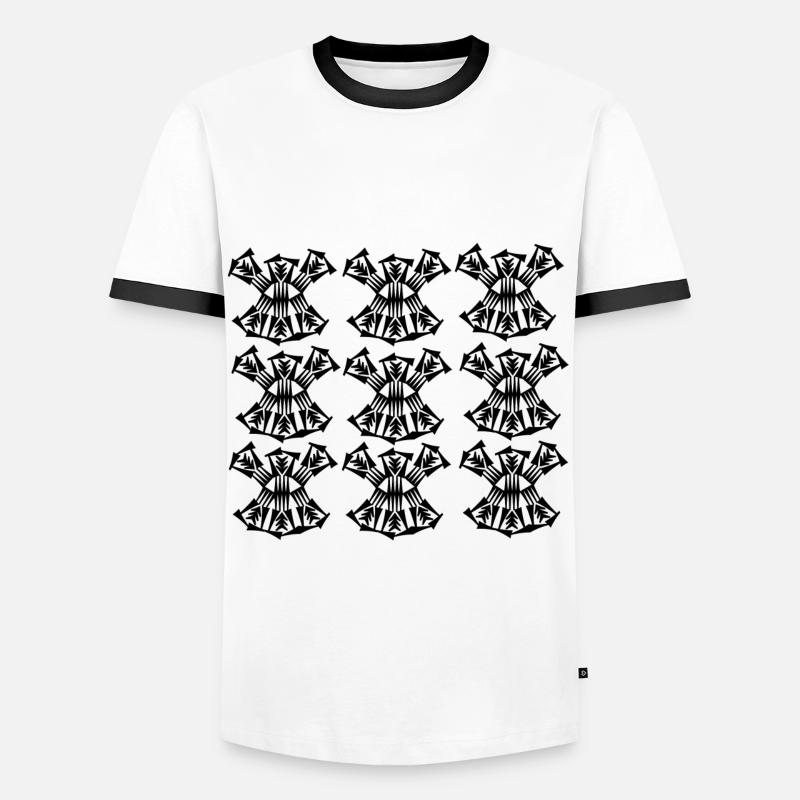 Neue Mode - Männer Kontrast-T-Shirt - Weiß/Schwarz