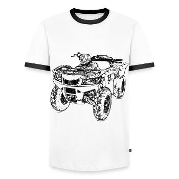 Susu Susi ATV Quad Offroad Gelände Allrad - Männer Kontrast-T-Shirt - Weiß/Schwarz - Vorne - AI Model Female 172 light (172cm) & AI Model Male 178 dark (178cm)