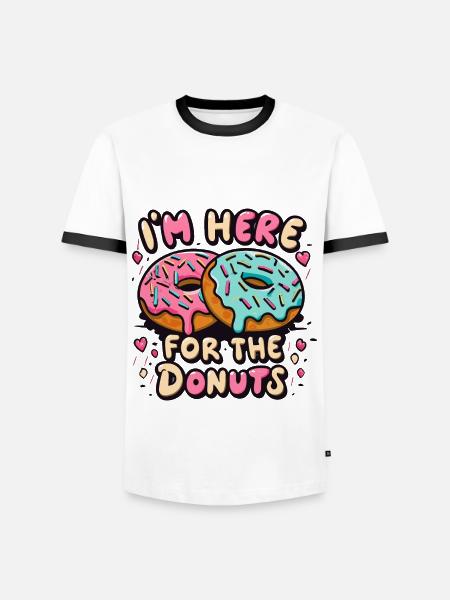 I'm here for the donuts - Men's Ringer Shirt - white/black