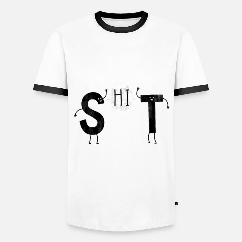 Shit Buchstaben - Männer Kontrast-T-Shirt - Weiß/Schwarz