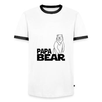 Papa bear - Papa bear - Men's Ringer Shirt - white/black - Front - AI Model Female 172 light (172cm) & AI Model Male 178 dark (178cm)