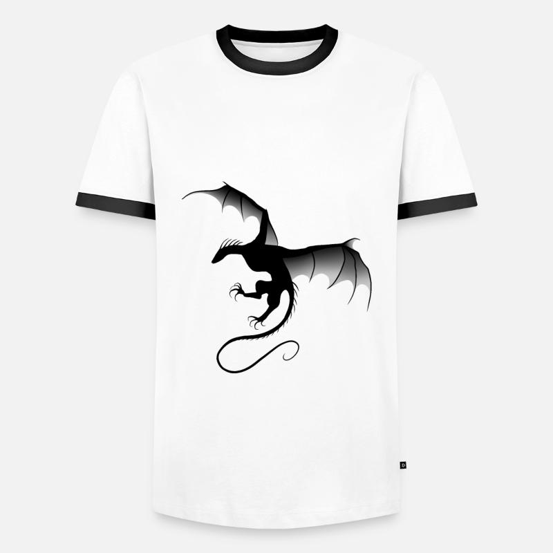 Schwarzer Drache - Männer Kontrast-T-Shirt - Weiß/Schwarz