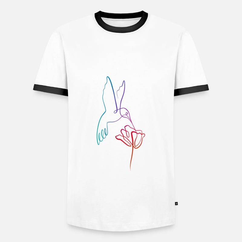 Kolibri-Futterkunst - Männer Kontrast-T-Shirt - Weiß/Schwarz
