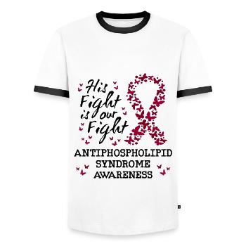 Antiphospholipid Syndrom Bewusstsein - Männer Kontrast-T-Shirt - Weiß/Schwarz - Vorne - AI Model Female 172 light (172cm) & AI Model Male 178 dark (178cm)