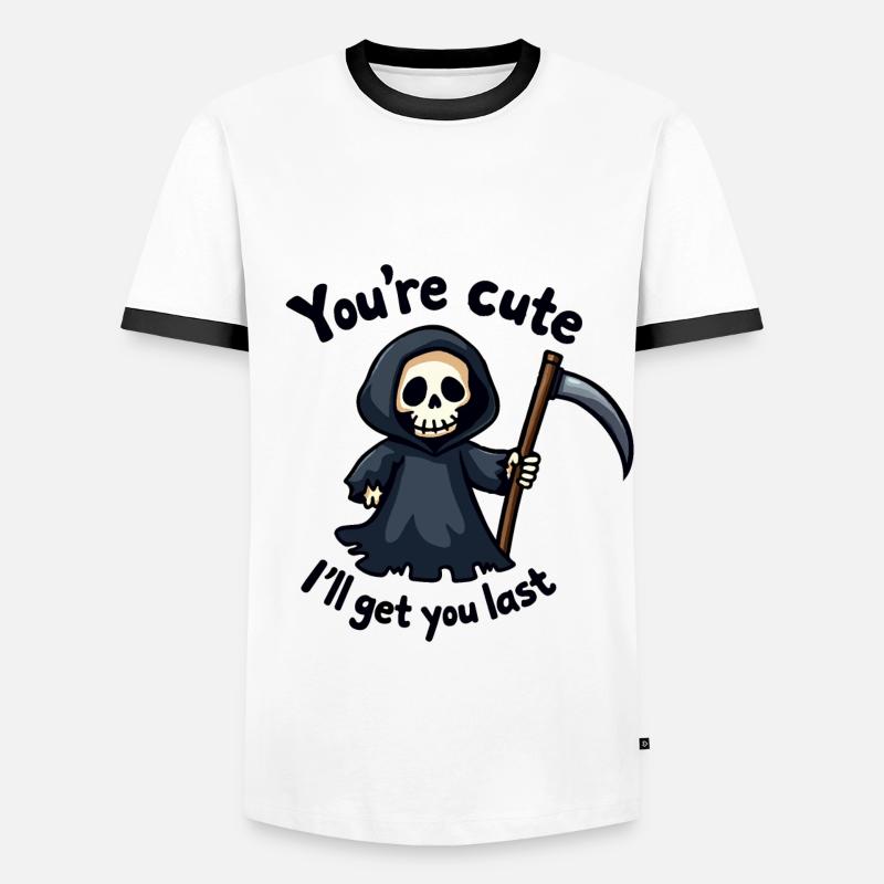 Sweet Grim Reaper - Sei carino - Maglietta Contrast da uomo - bianco/nero