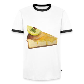 Lemon cake cheesecake - Men's Ringer Shirt - white/black - Front - AI Model Female 172 light (172cm) & AI Model Male 178 dark (178cm)