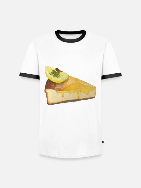 Lemon cake cheesecake - Men's Ringer Shirt - white/black