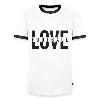 LOVE FOOTBALL USA Football américain - T-shirt contrasté Homme - blanc/noir - Devant - AI Model Female 172 light (172cm) & AI Model Male 178 dark (178cm)