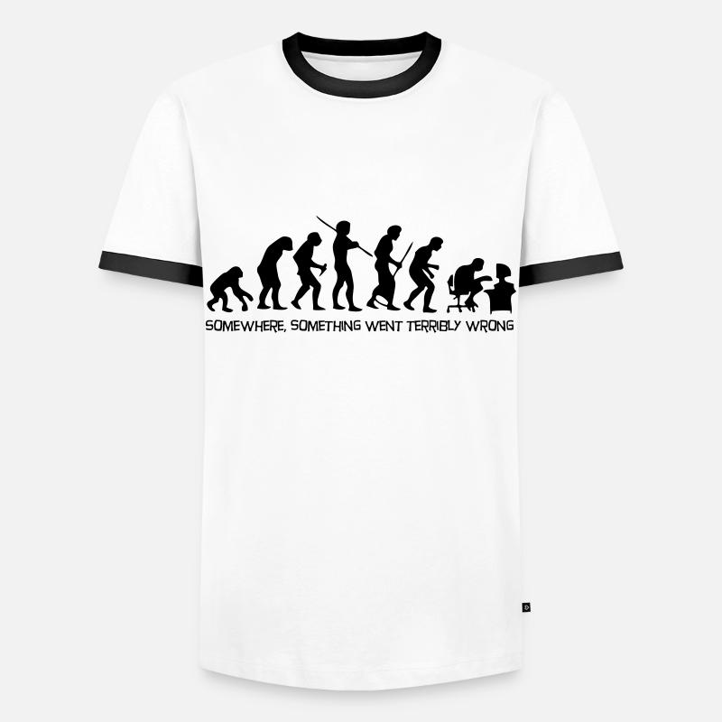 Die Evolution des Menschen - Männer Kontrast-T-Shirt - Weiß/Schwarz