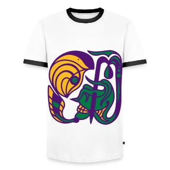 Ich bin kein Feind. Hand der Einigkeit & Harmonie - Männer Kontrast-T-Shirt - Weiß/Schwarz - Vorne - AI Model Female 172 light (172cm) & AI Model Male 178 dark (178cm)