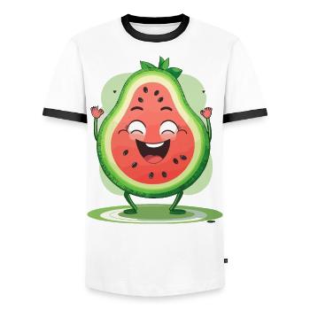 Melon-Mental Wellness - Men's Ringer Shirt - white/black - Front - AI Model Female 172 light (172cm) & AI Model Male 178 dark (178cm)
