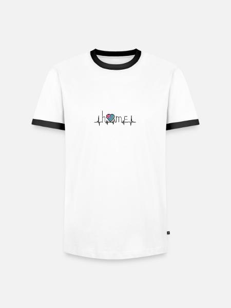 j'aime la maison Tuvalu - T-shirt contrasté Homme - blanc/noir