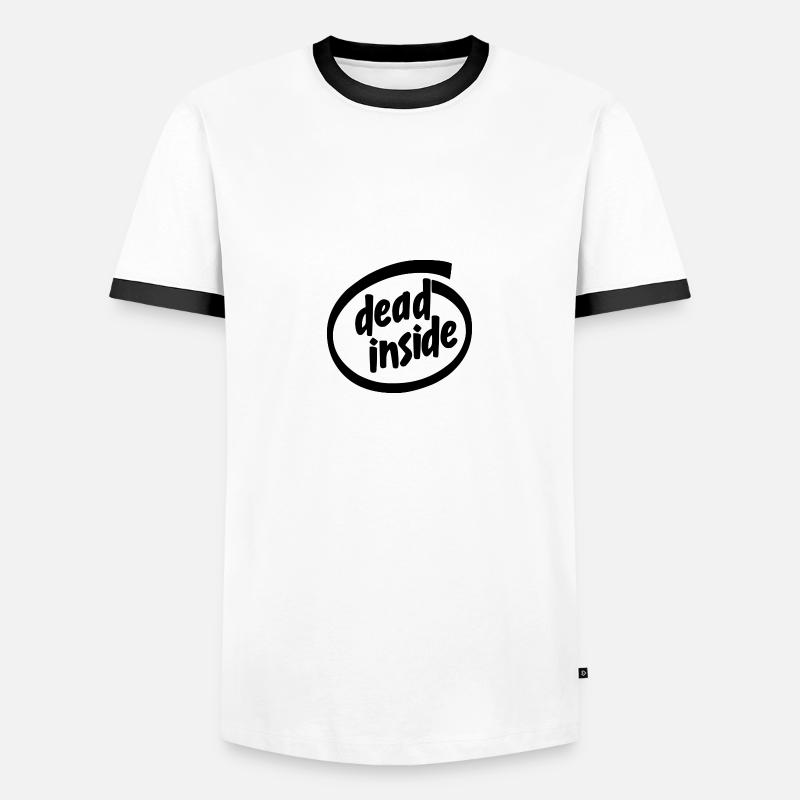 DEAD INSIDE - Men's Ringer Shirt - white/black