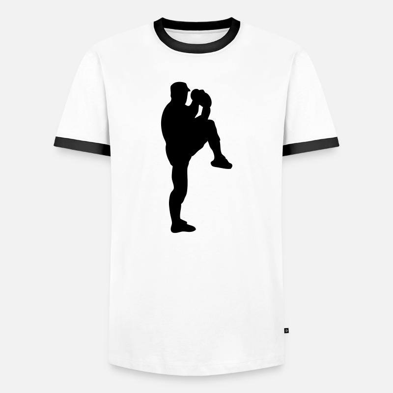 pitcher - Männer Kontrast-T-Shirt - Weiß/Schwarz