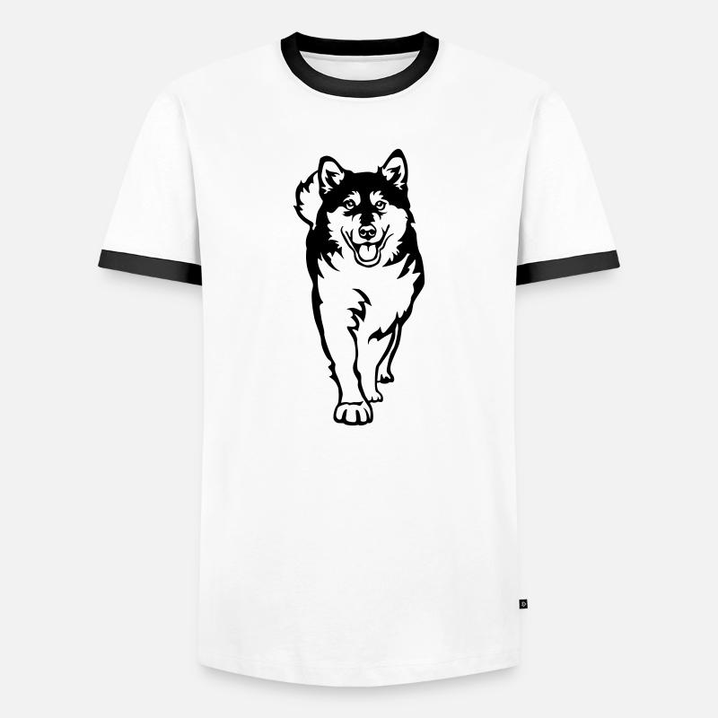 Alaskan Malamute - Männer Kontrast-T-Shirt - Weiß/Schwarz