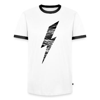 foudre - T-shirt contrasté Homme - blanc/noir - Devant - AI Model Female 172 light (172cm) & AI Model Male 178 dark (178cm)