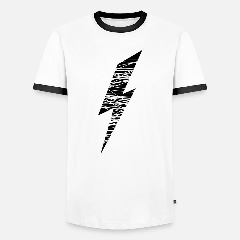 Blitz - Männer Kontrast-T-Shirt - Weiß/Schwarz