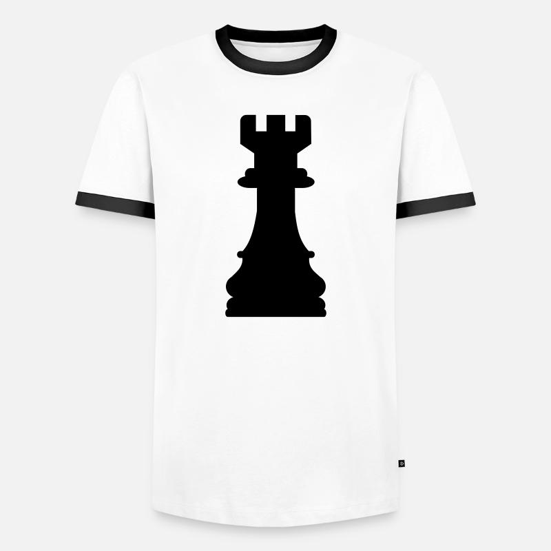 Chess tower - Men's Ringer Shirt - white/black