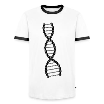 Fahrradketten DNA Fahrrad schwarz - Männer Kontrast-T-Shirt - Weiß/Schwarz - Vorne - AI Model Female 172 light (172cm) & AI Model Male 178 dark (178cm)