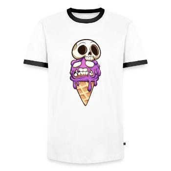 Schädel - Männer Kontrast-T-Shirt - Weiß/Schwarz - Vorne - AI Model Female 172 light (172cm) & AI Model Male 178 dark (178cm)