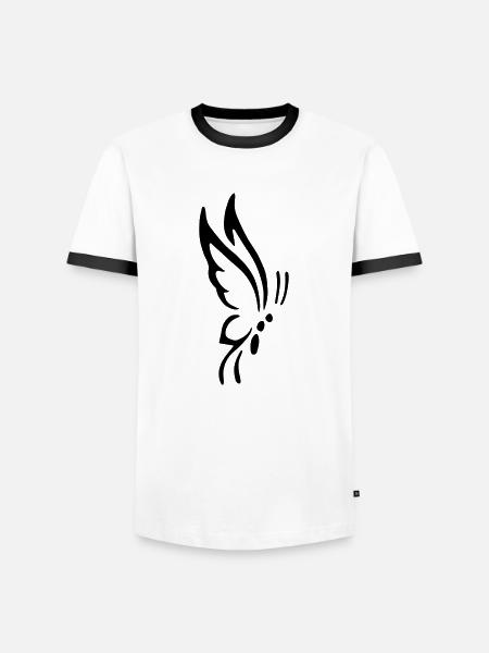 Schmetterling - Männer Kontrast-T-Shirt - Weiß/Schwarz